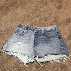 Levi's Premium two-toned Distressed Jean Shorts